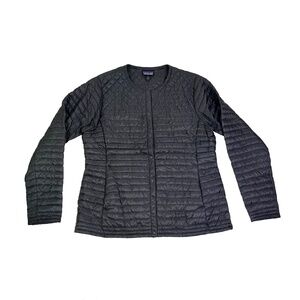 Patagonia Coastal Valley Jacket Black Goose Down Button Snap Outdoor